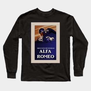 Alfa Romeo Vintage Poster Solid Design Long Sleeve T-Shirt